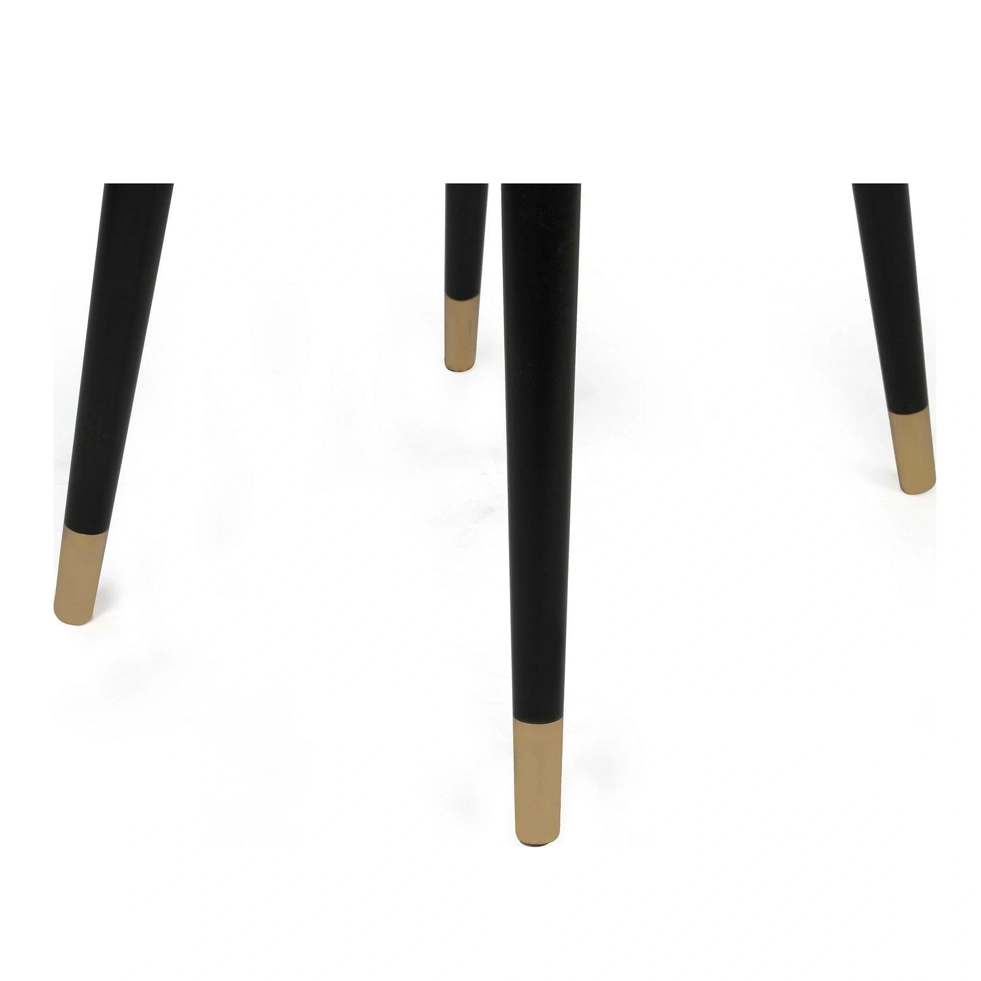 Set 2 scaune HUGO-364 V2, bej/negru, stofa catifelata/lemn, 50x49x90 cm