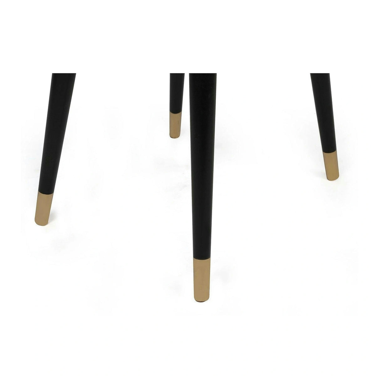 Set 2 scaune HUGO-364 V2, bej/negru, stofa catifelata/lemn, 50x49x90 cm
