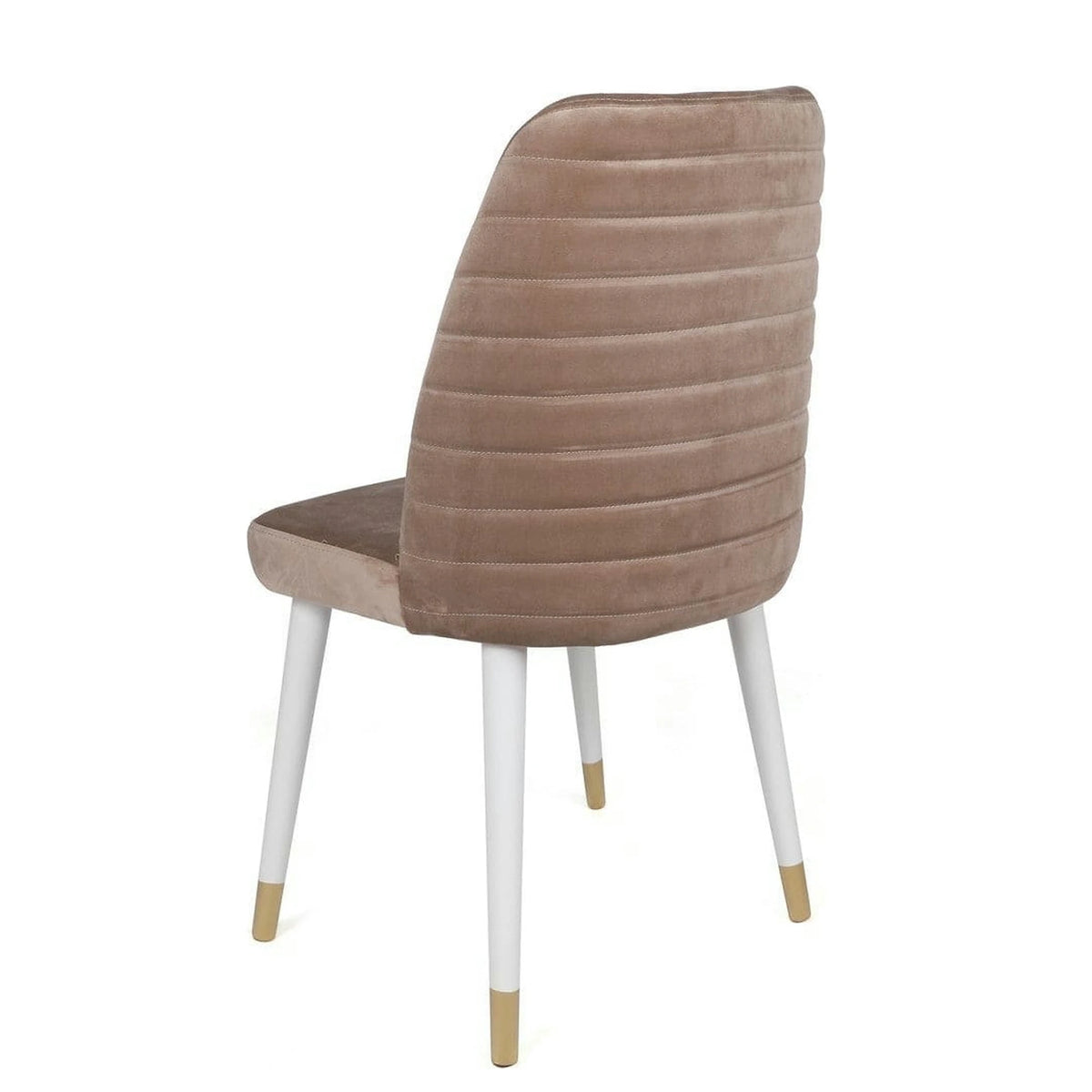 Set 2 scaune HUGO-404 V2, bej/alb, stofa catifelata/lemn, 50x49x90 cm