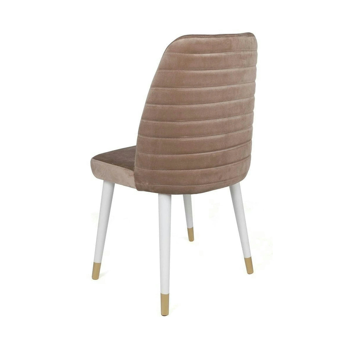 Set 2 scaune HUGO-404 V2, bej/alb, stofa catifelata/lemn, 50x49x90 cm
