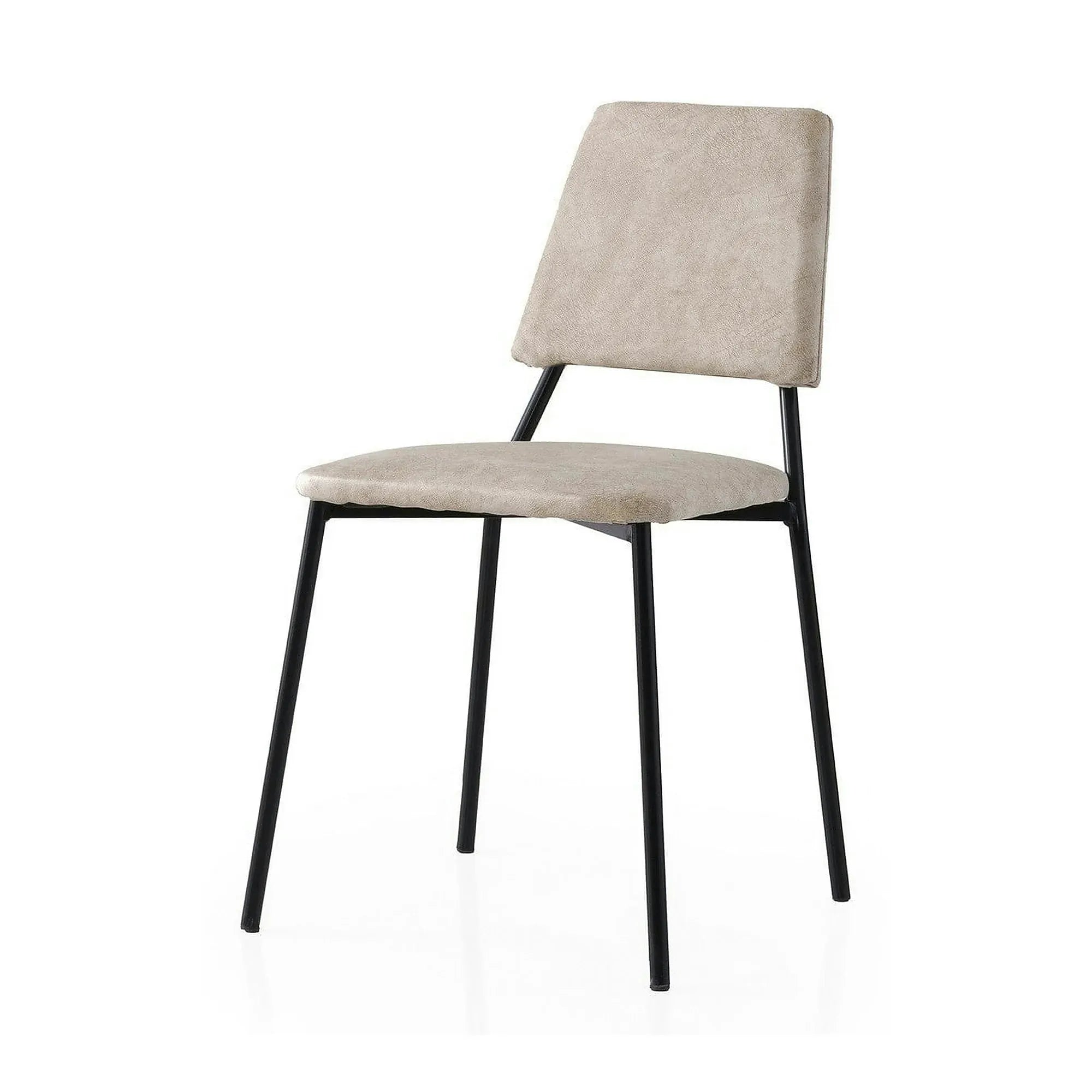Set 2 scaune LIMA 4551 V2, bej deschis/negru, stofa catifelata/metal, 43x54x78 cm