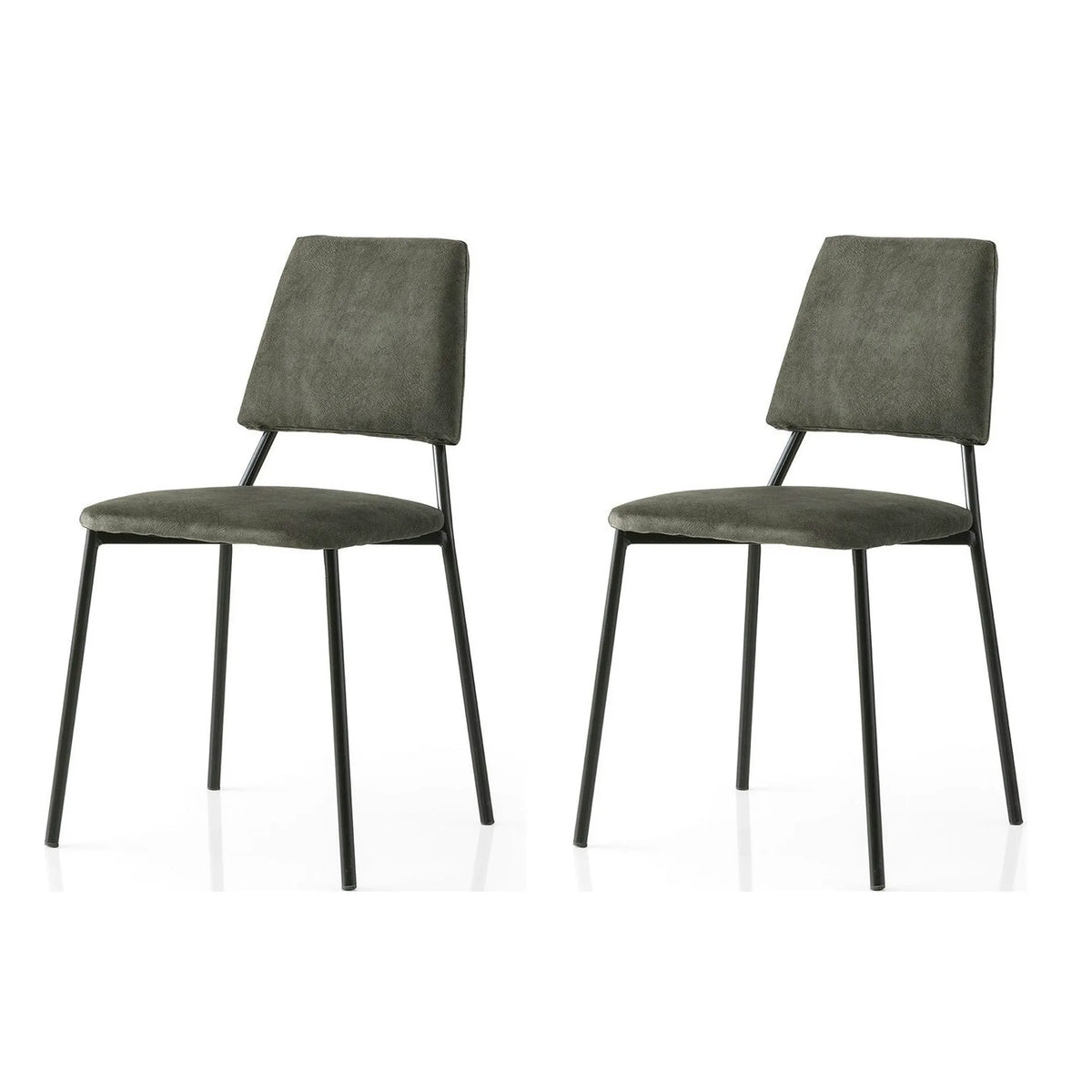 Set 2 scaune LIMA 4553 V2, gri inchis/negru, stofa catifelata/metal, 43x54x78 cm