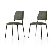 Set 2 scaune LIMA 4553 V2, gri inchis/negru, stofa catifelata/metal, 43x54x78 cm
