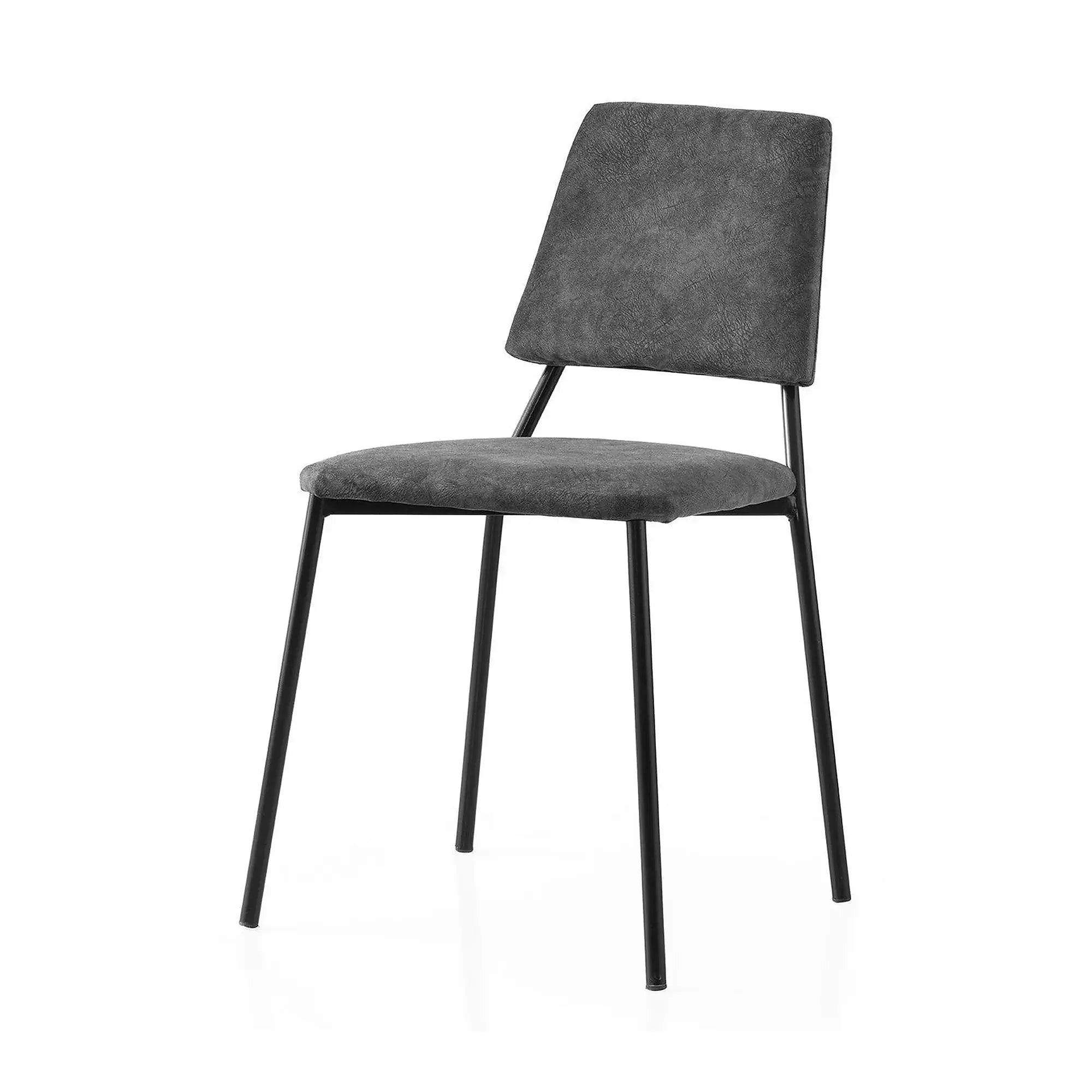 Set 2 scaune LIMA 4554 V2, gri antracit/negru, stofa catifelata/metal, 43x54x78 cm
