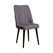 Set 2 scaune POLO, gri/negru, stofa catifelata/metal, 46x45x92 cm