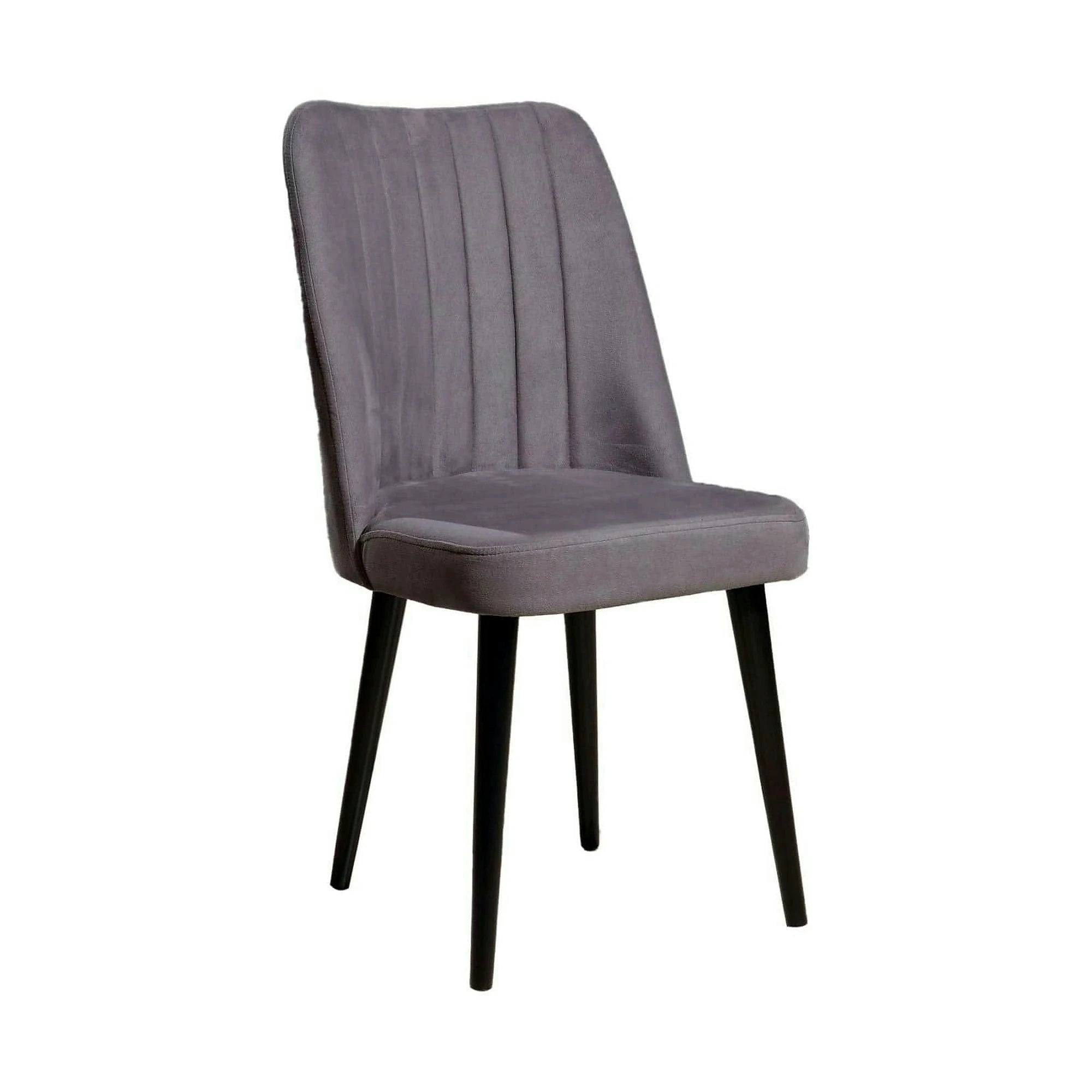 Set 2 scaune POLO, gri/negru, stofa catifelata/metal, 46x45x92 cm