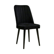 Set 2 scaune POLO, negru, stofa catifelata/metal, 46x45x92 cm