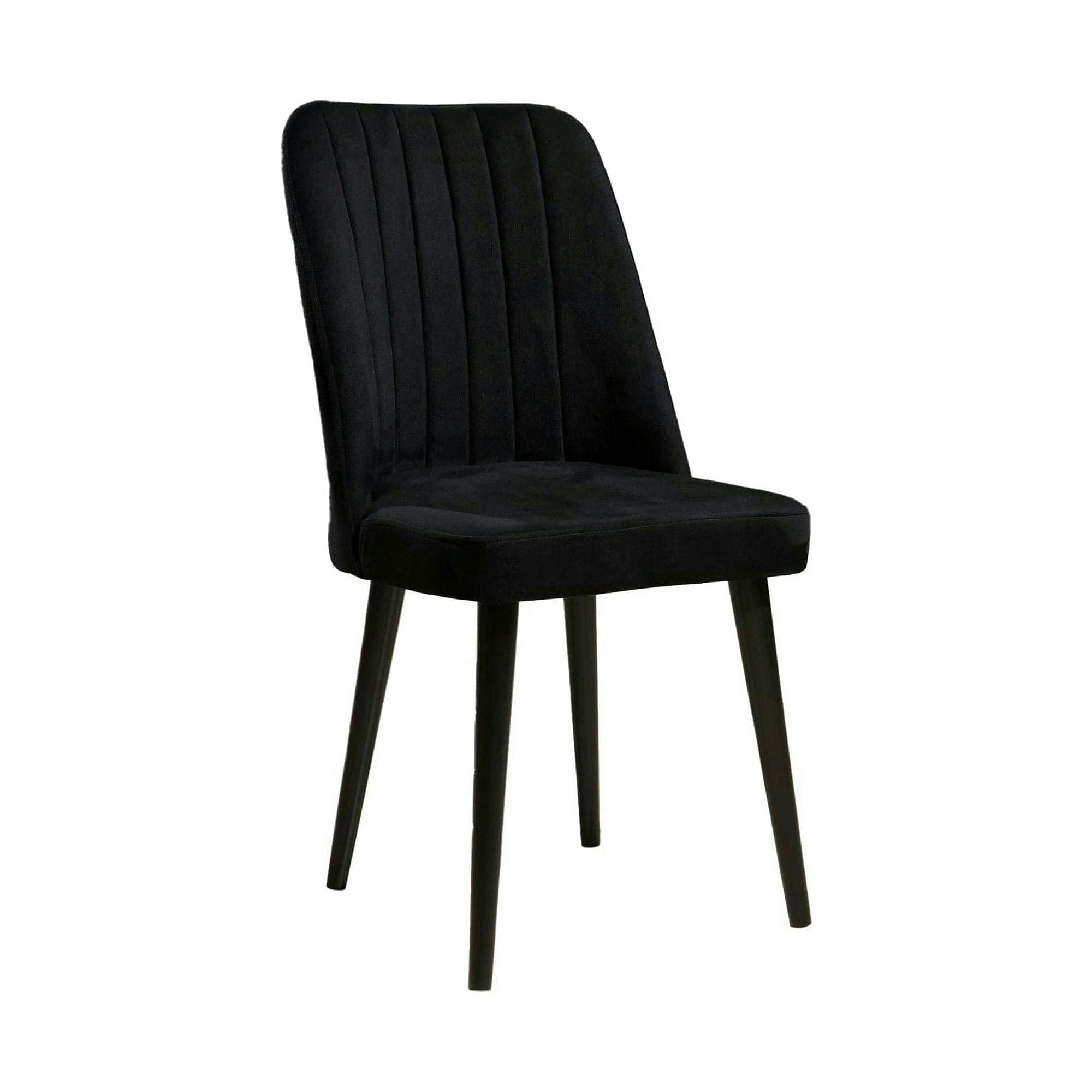 Set 2 scaune POLO, negru, stofa catifelata/metal, 46x45x92 cm