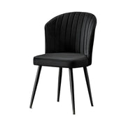Set 2 scaune RUBI, negru, stofa catifelata/metal, 52x42x85 cm