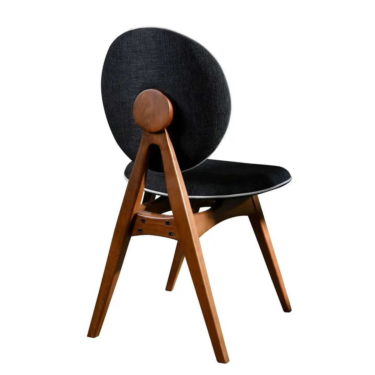 Set 2 scaune TOUCH V2, gri antracit/nuc, stofa clasica/lemn, 54x55x93 cm