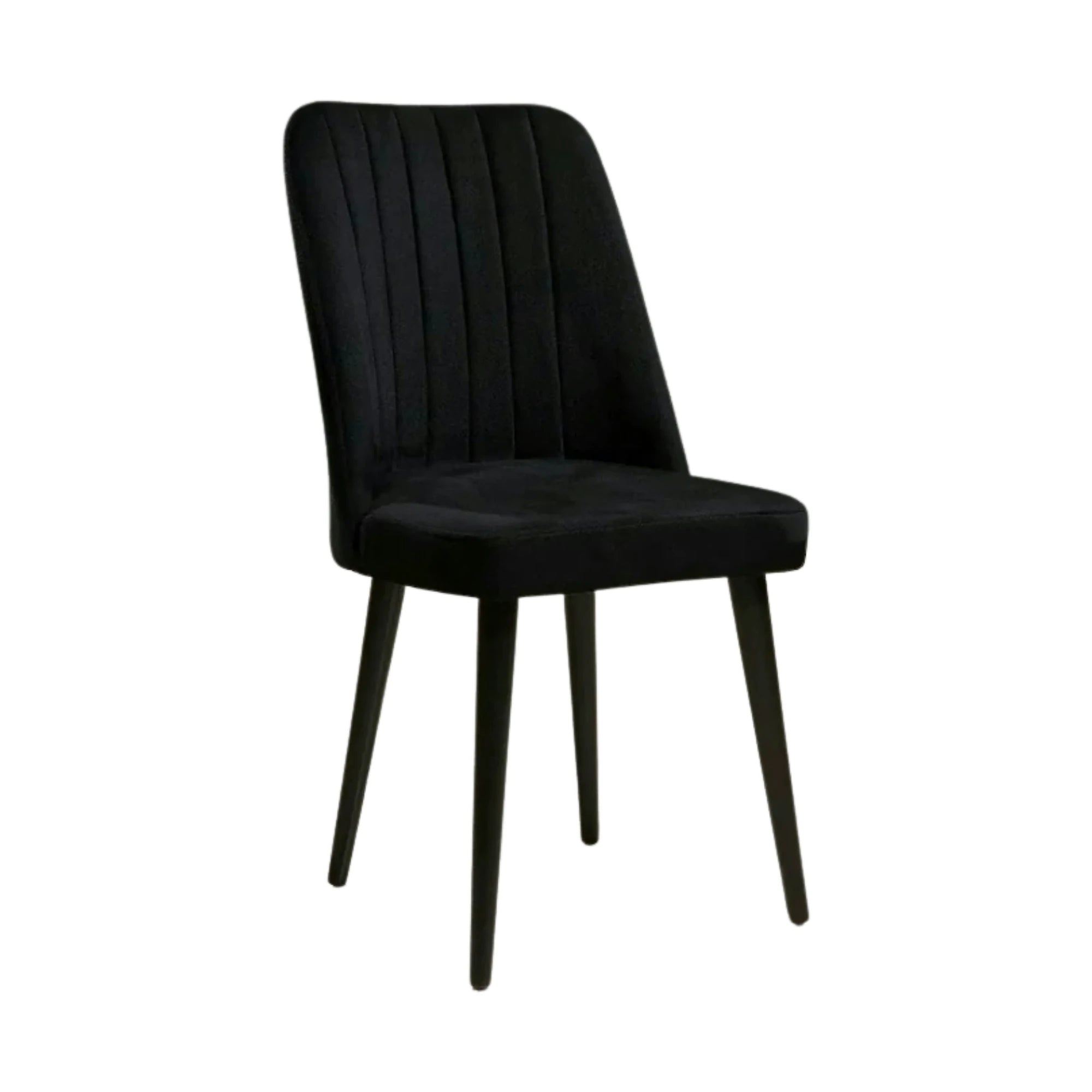 Set 2 scaune VEGA, negru, stofa catifelata/metal, 46x45x92 cm