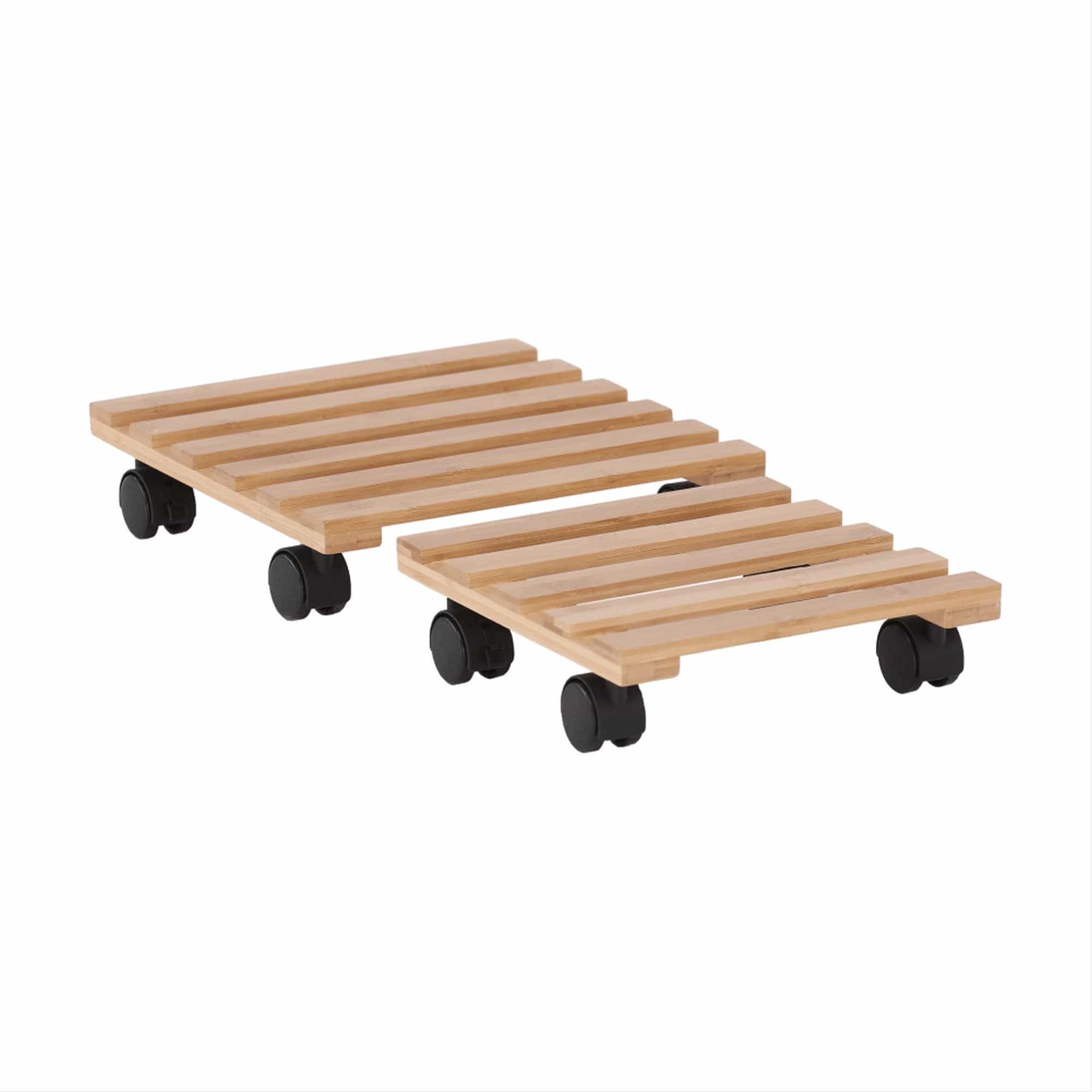 Set 2 suporturi flori KOSMA, stejar/negru, bambus/plastic
