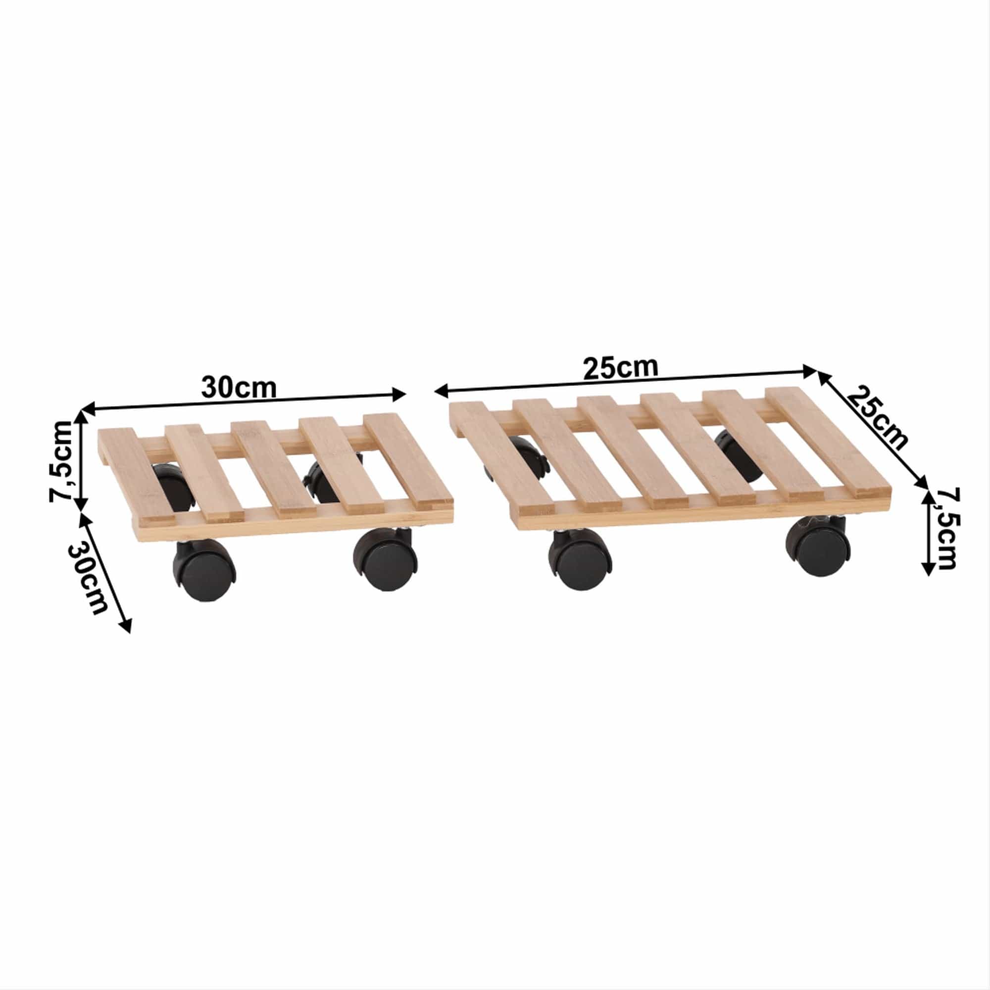 Set 2 suporturi flori KOSMA, stejar/negru, bambus/plastic