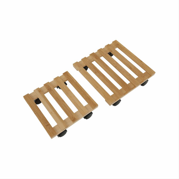Set 2 suporturi flori KOSMA, stejar/negru, bambus/plastic