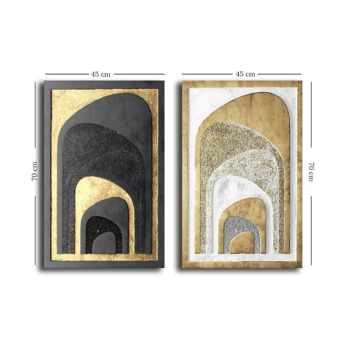 Set 2 tablouri 2P4570GSC-008, multicolor, lemn, 45x70cm