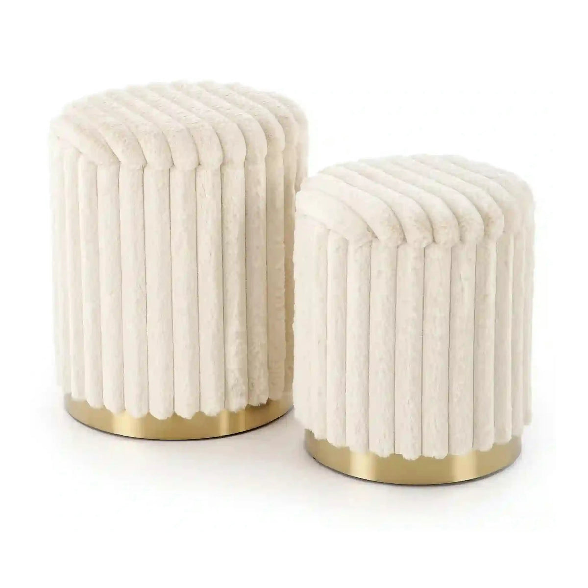Set 2 taburete FIDO, stofa crem