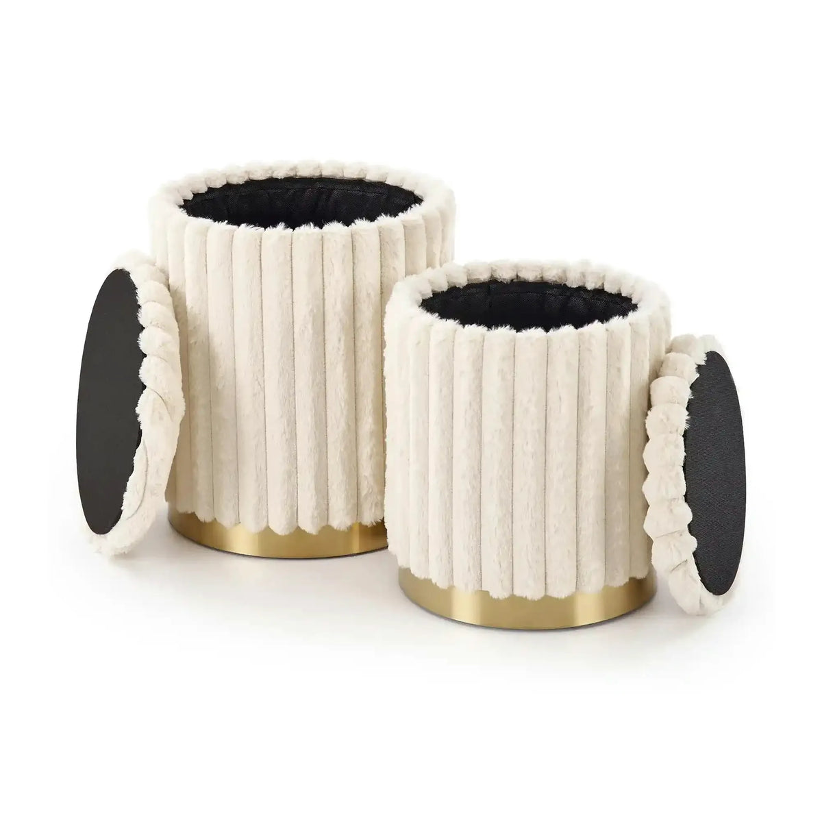 Set 2 taburete FIDO, stofa crem