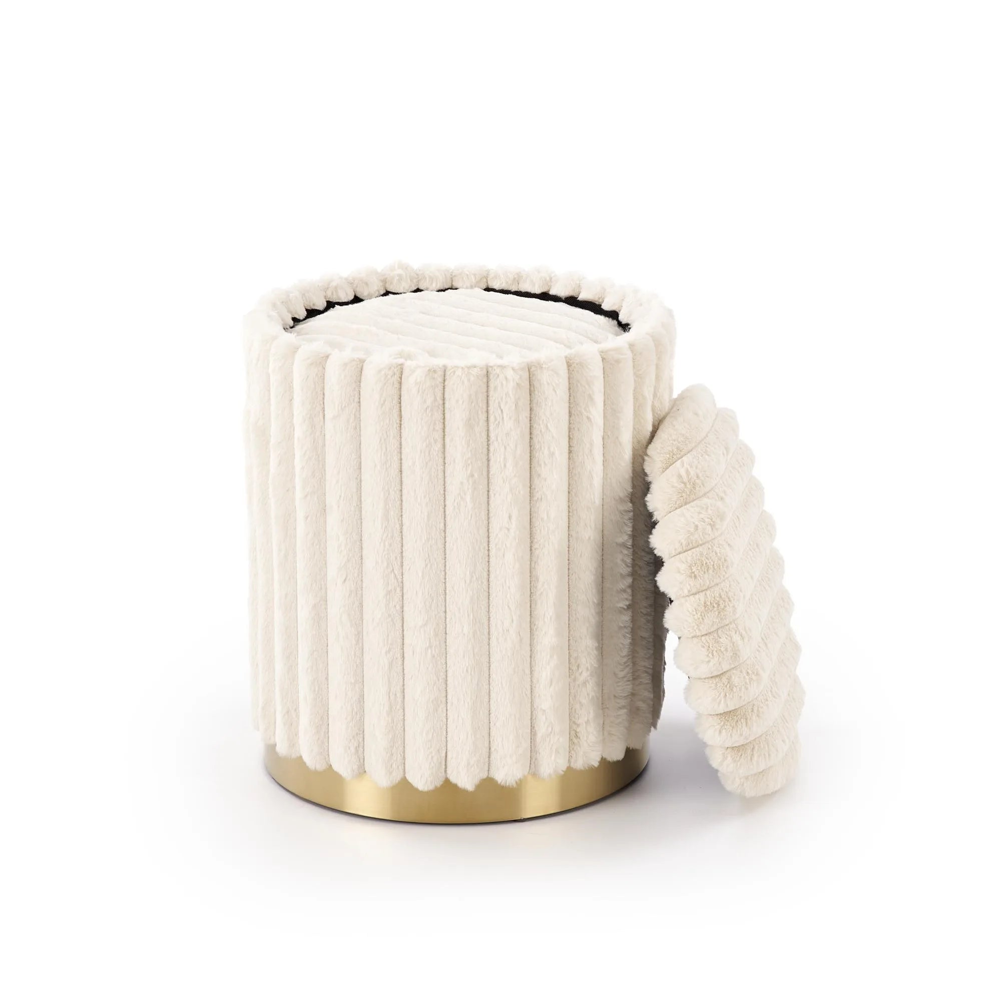 Set 2 taburete FIDO, stofa crem