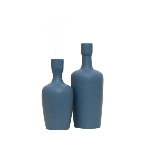 Set 2 vaze WHELLS, albastru, ceramica