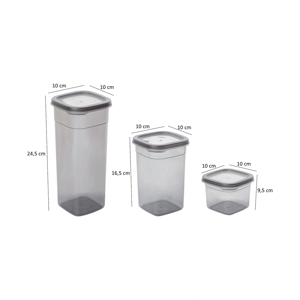 Set 24 cutii depozitare BNMPEGYAS24-51217, gri antracit, plastic