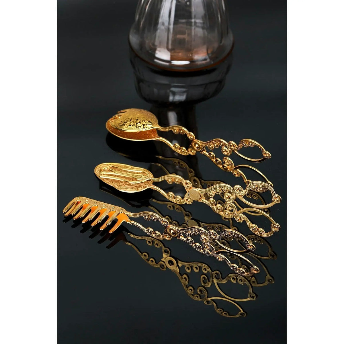 Set 3 clesti bucatarie PLT0418, auriu, metal, 22 cm