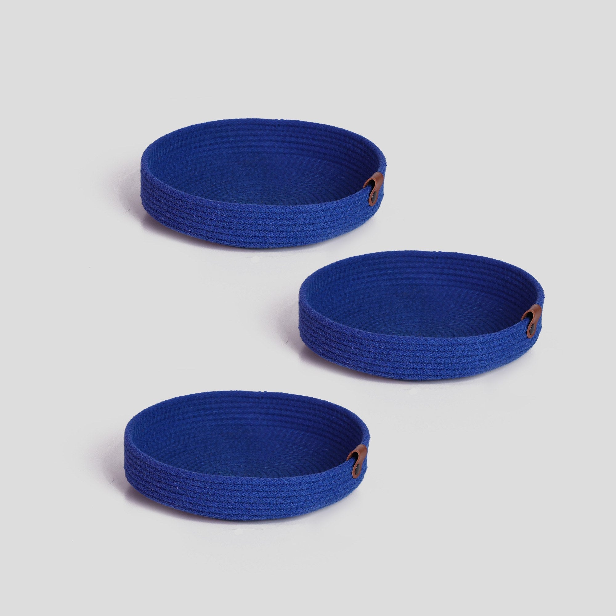 Set 3 cosuri JUT04001302D, albastru, bumbac, 25x25x5 cm