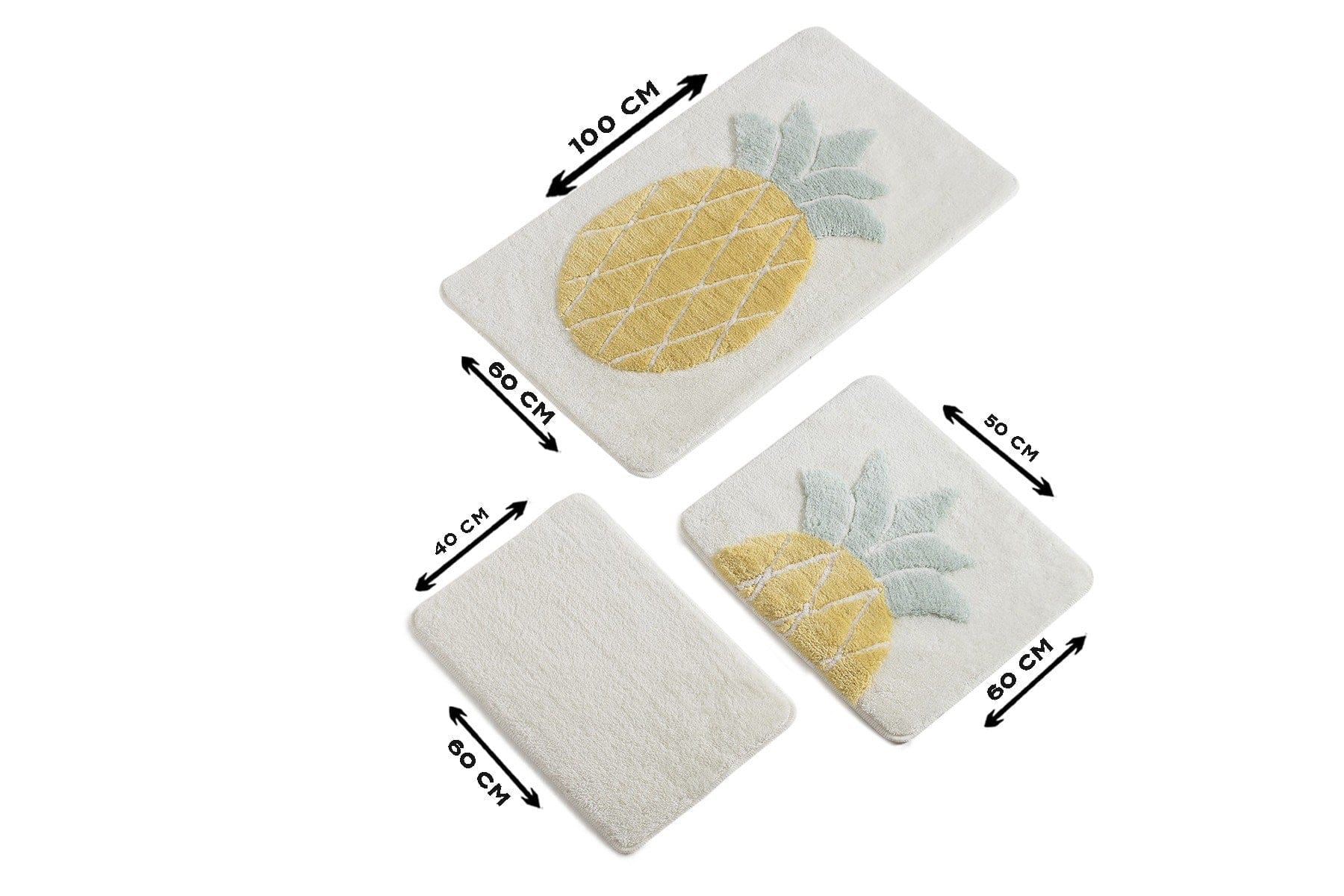 Set 3 covorase baie 359CHL3120, forma dreptunghiulara, acril, multicolor