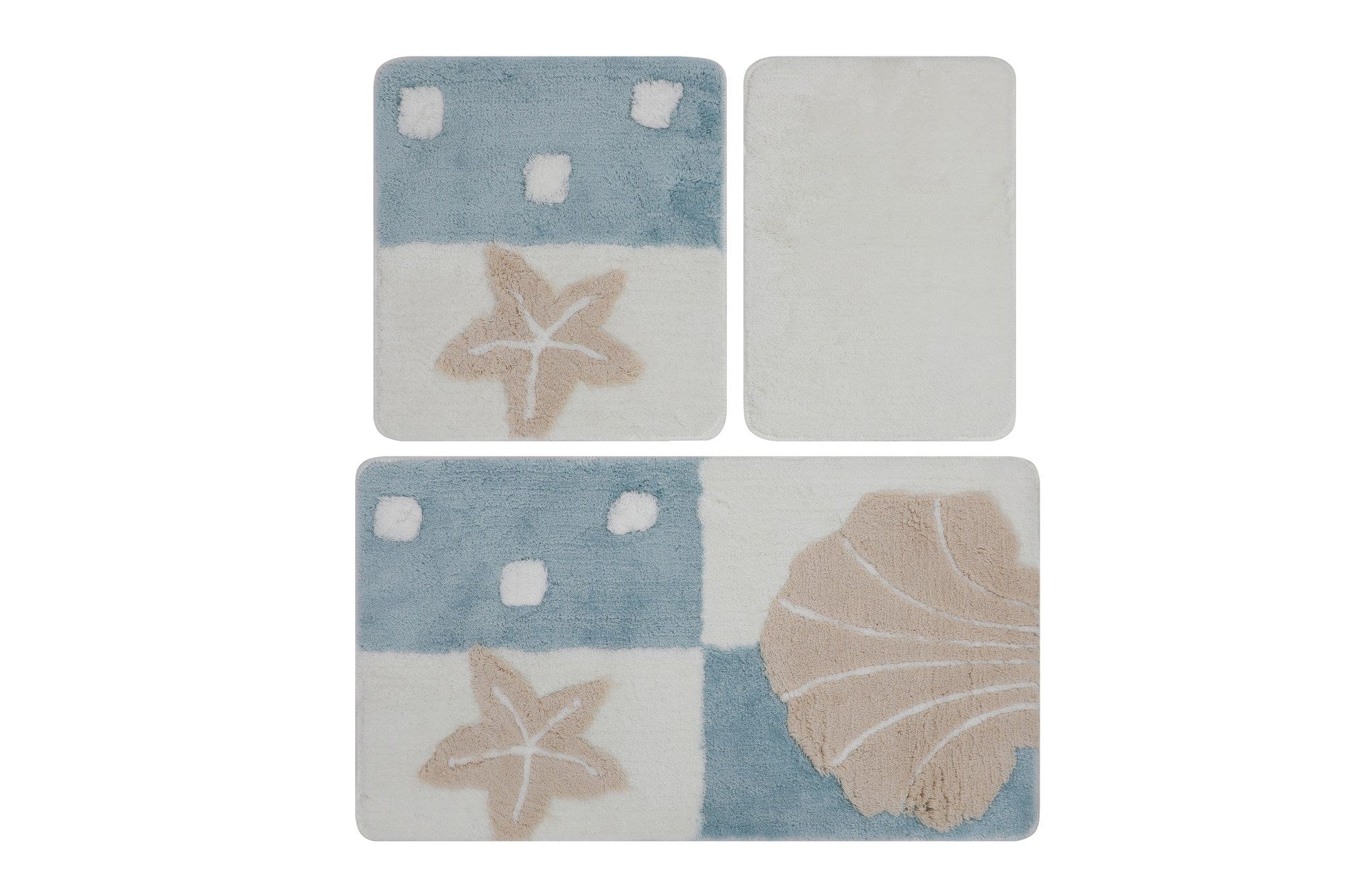 Set 3 covorase baie DENIZ YILDIZI V2, forma dreptunghiulara, acril, multicolor