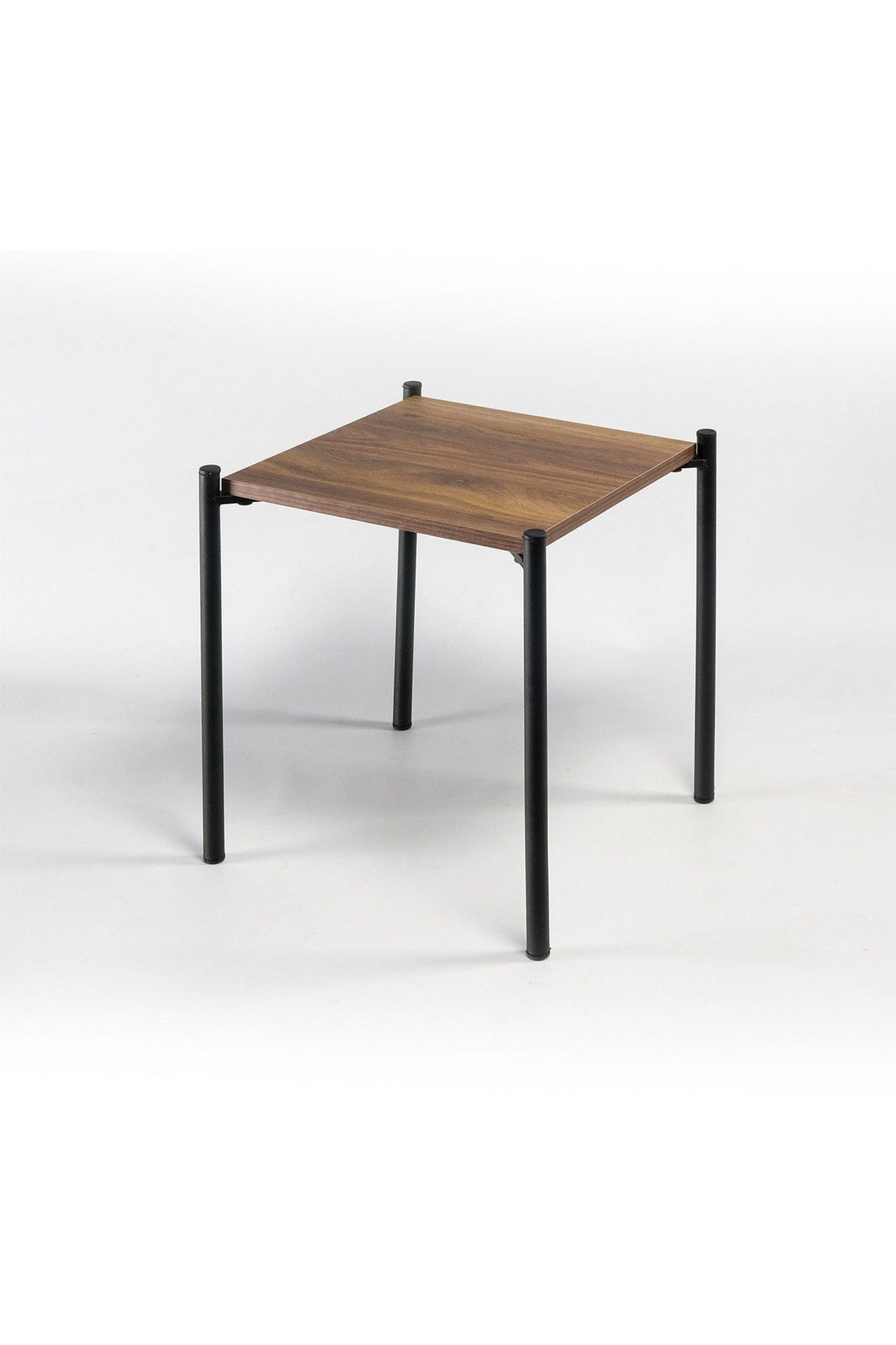 Set 3 masute KARE ZIGON, nuc/negru, PAL melaminat/metal, 35x35x46 cm