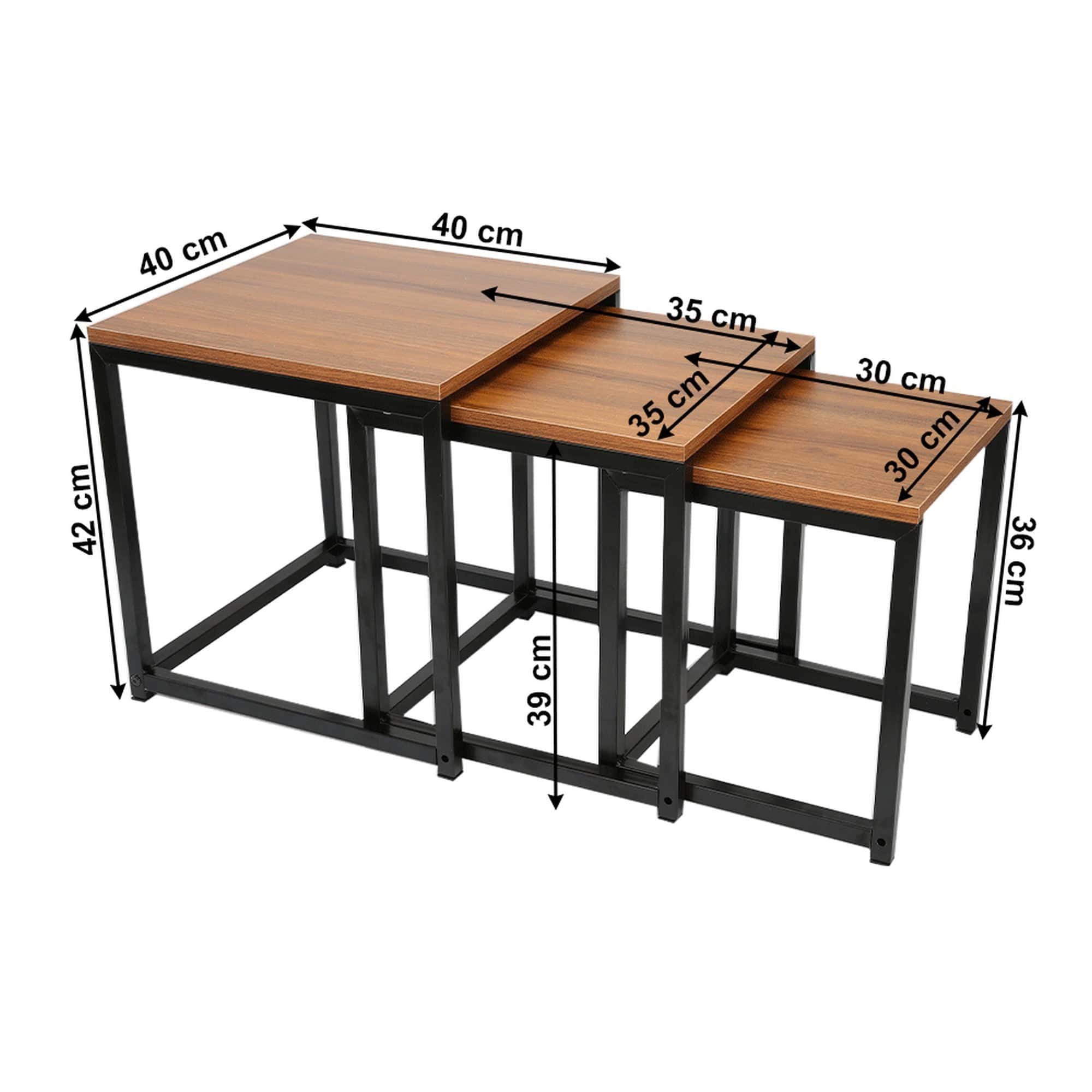 Set 3 masute KASTLER NEW TYP 3, nuc/negru