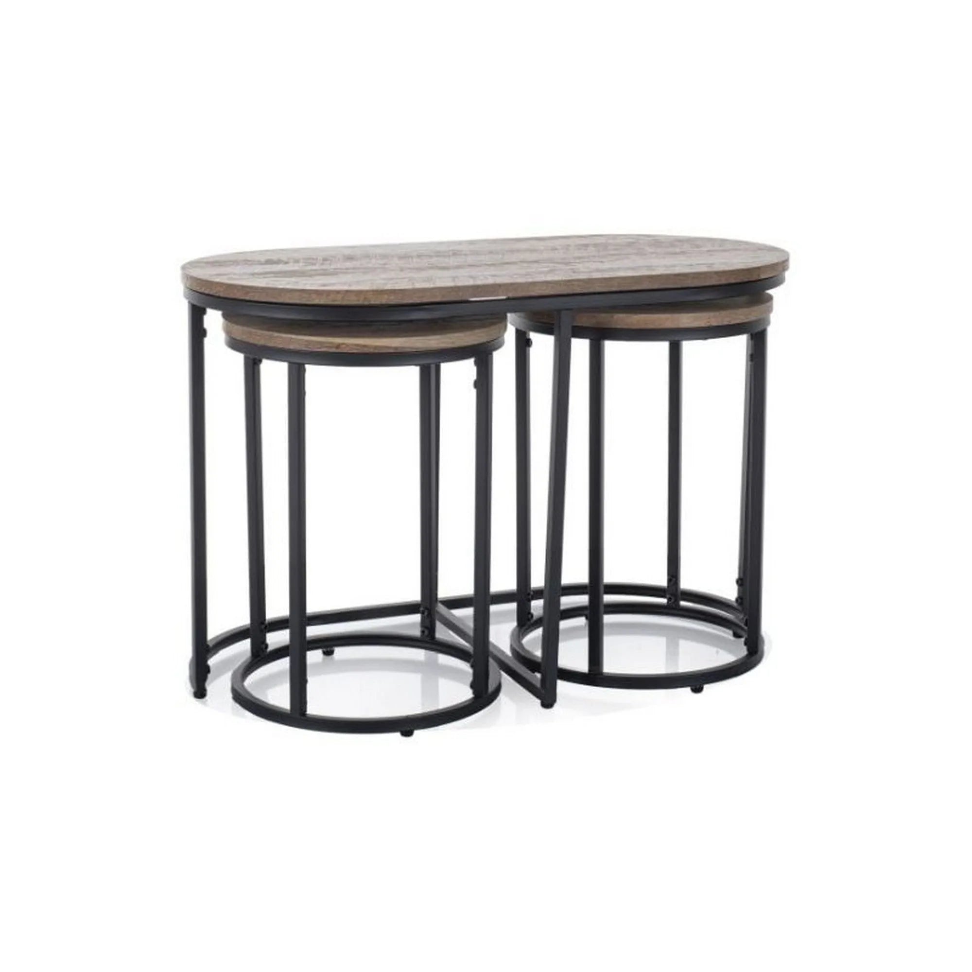 Set 3 masute TWIX, nuc/negru