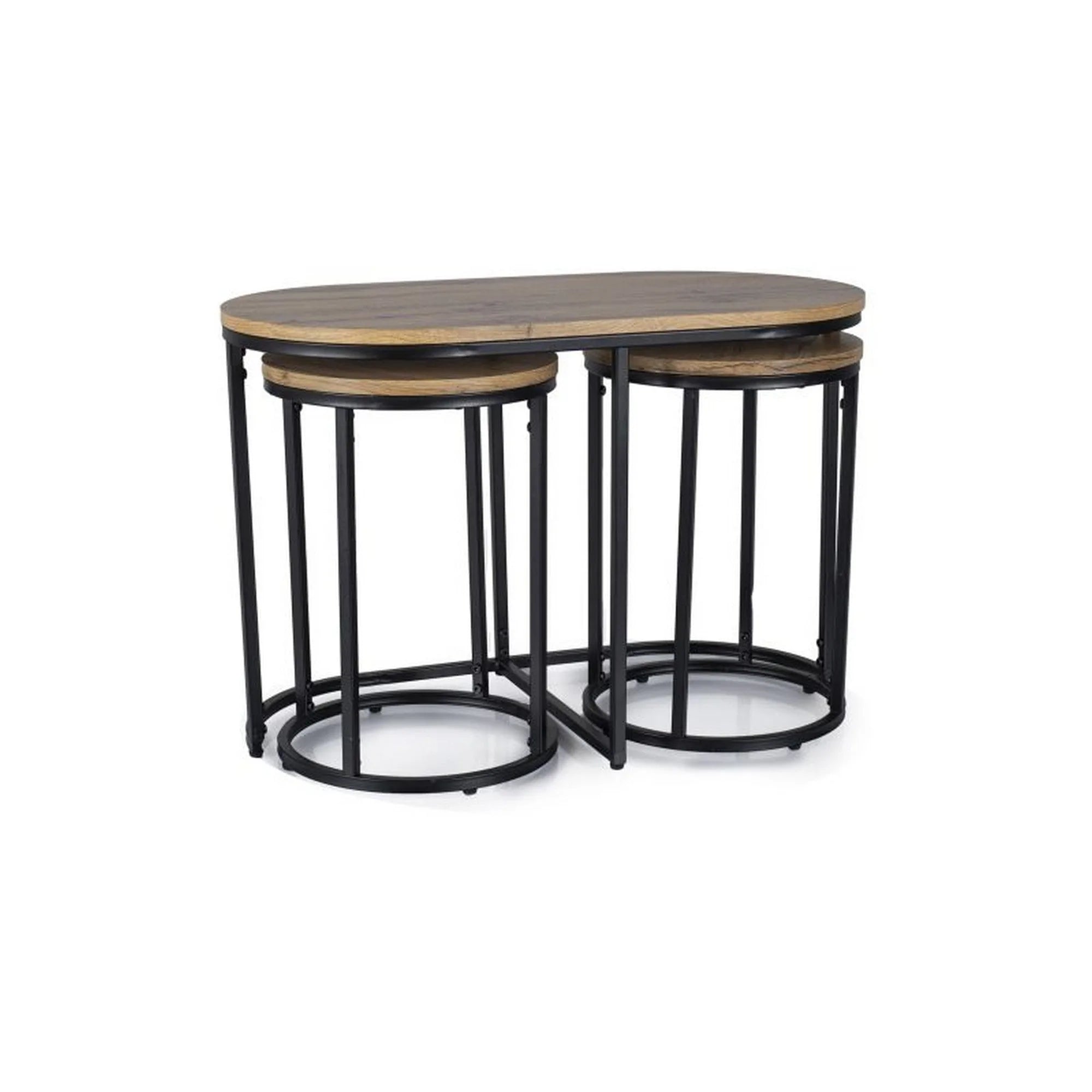 Set 3 masute TWIX, stejar/negru