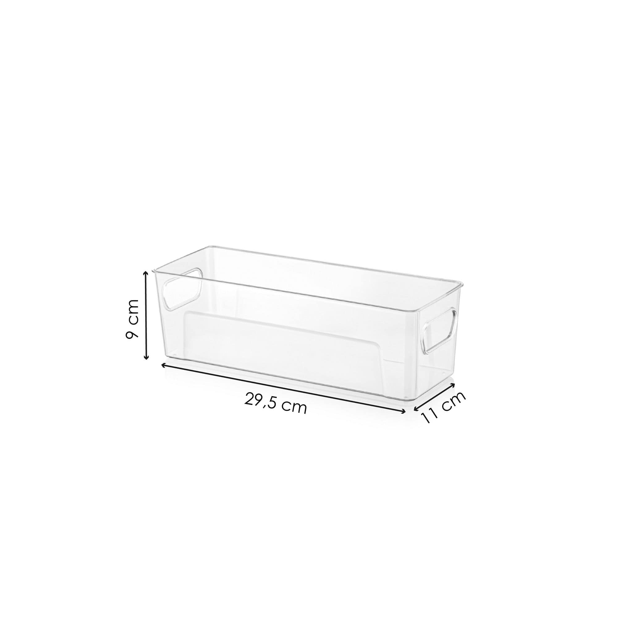 Set 3 organizatoare AK809, transparent, plastic, 30x11x9 cm