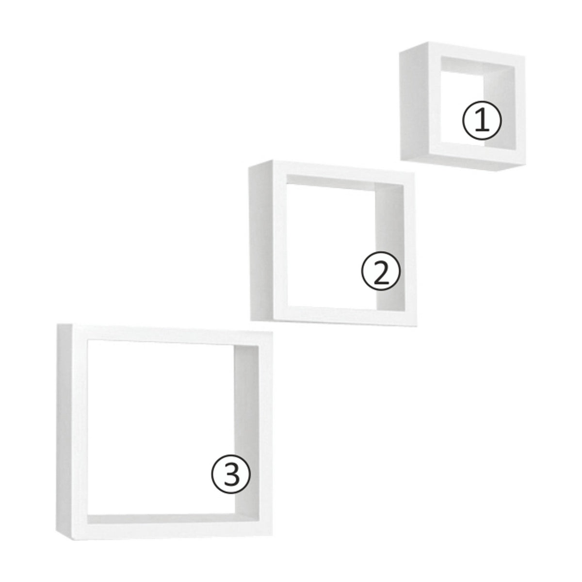 Set 3 rafturi KVADRO NEW DR-WS-6103, alb