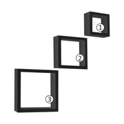 Set 3 rafturi KVADRO NEW, negru