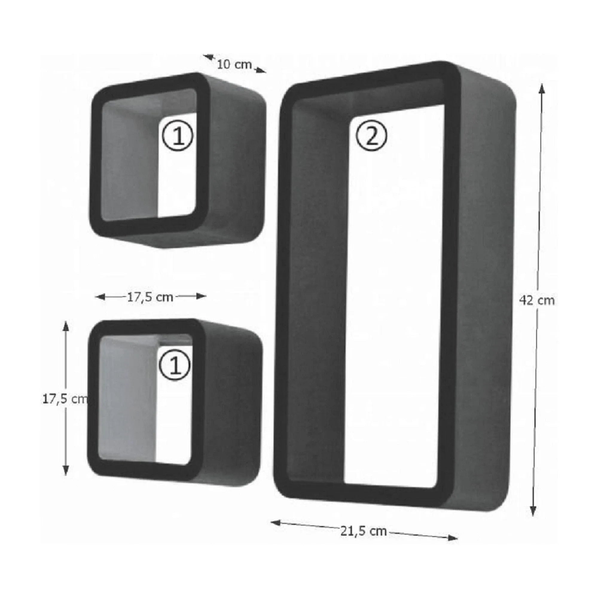 Set 3 rafturi TRIX FY 7493, negru