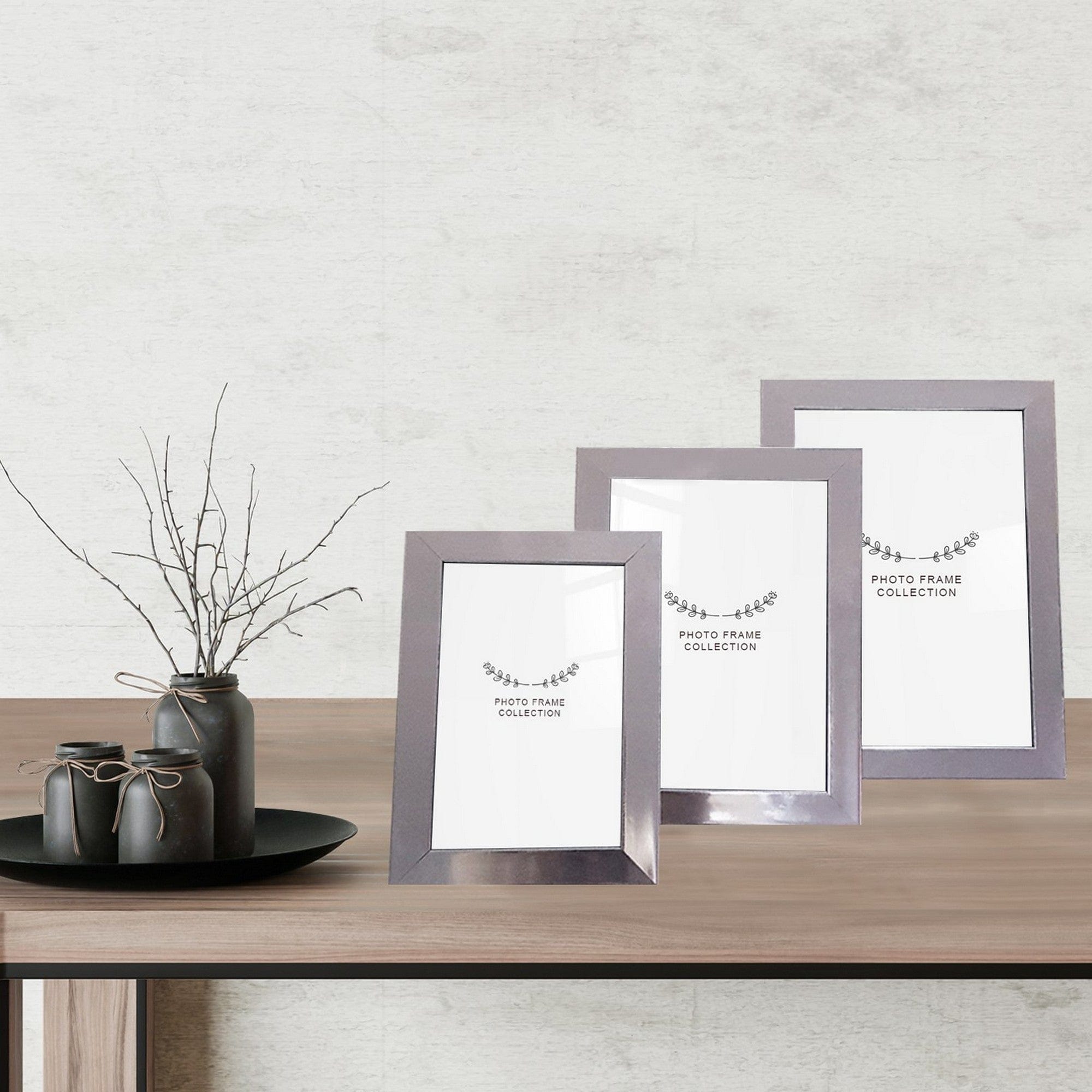 Set 3 rame foto 3IGFC1029, crom, plastic