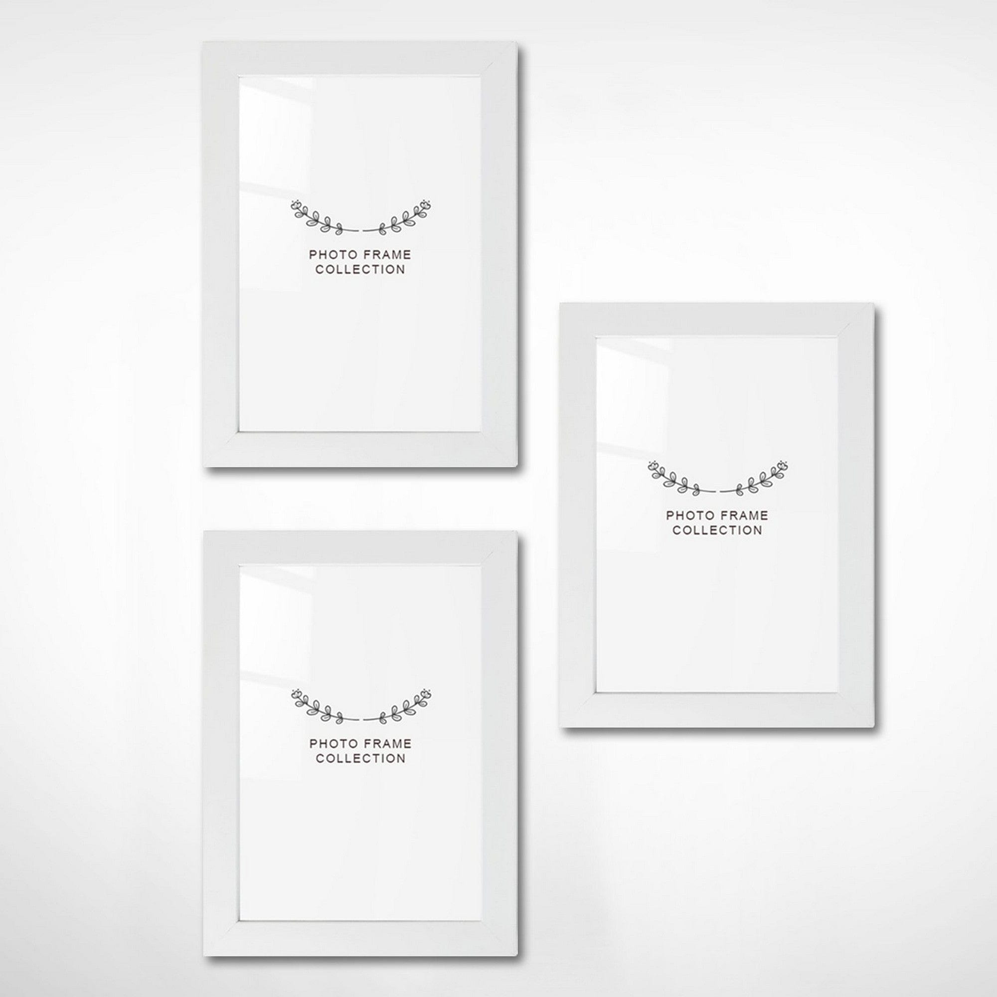 Set 3 rame foto 628DTR1148, alb, plastic, 15x21 cm