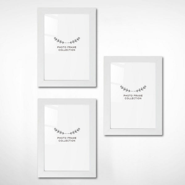 Set 3 rame foto 628DTR1148, alb, plastic, 15x21 cm
