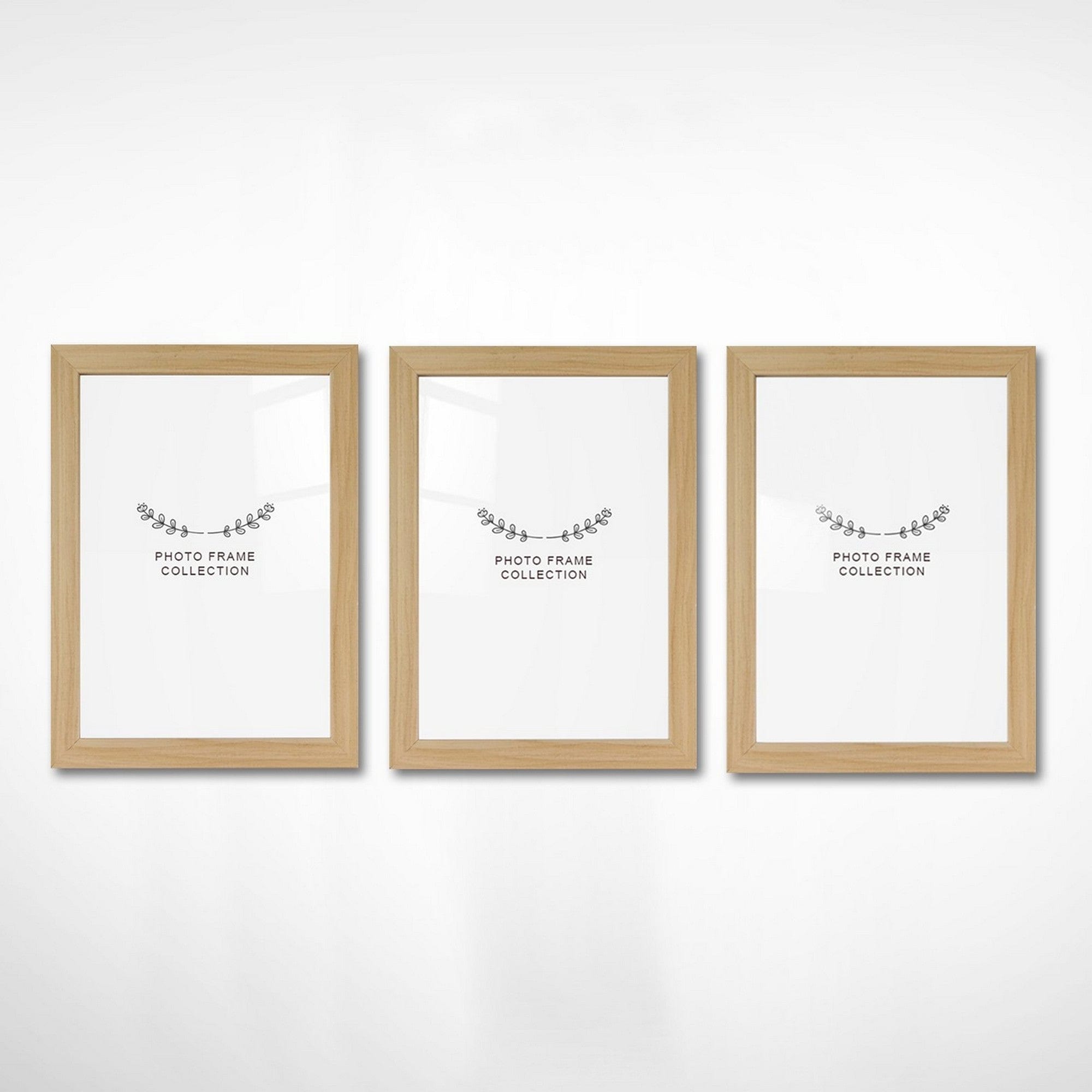 Set 3 rame foto 628DTR1150, stejar, plastic, 13x18 cm