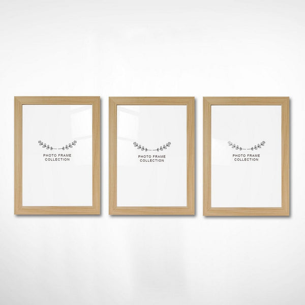 Set 3 rame foto 628DTR1151, stejar, plastic, 15x21 cm