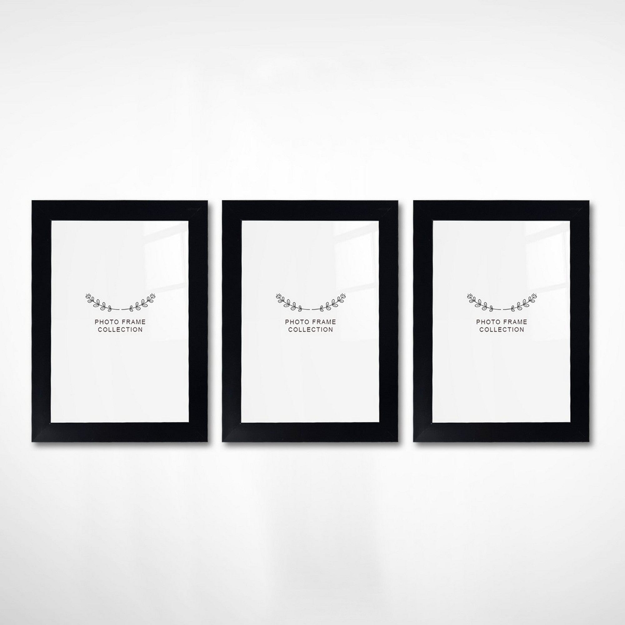 Set 3 rame foto 628DTR1153, negru, plastic, 13x18 cm