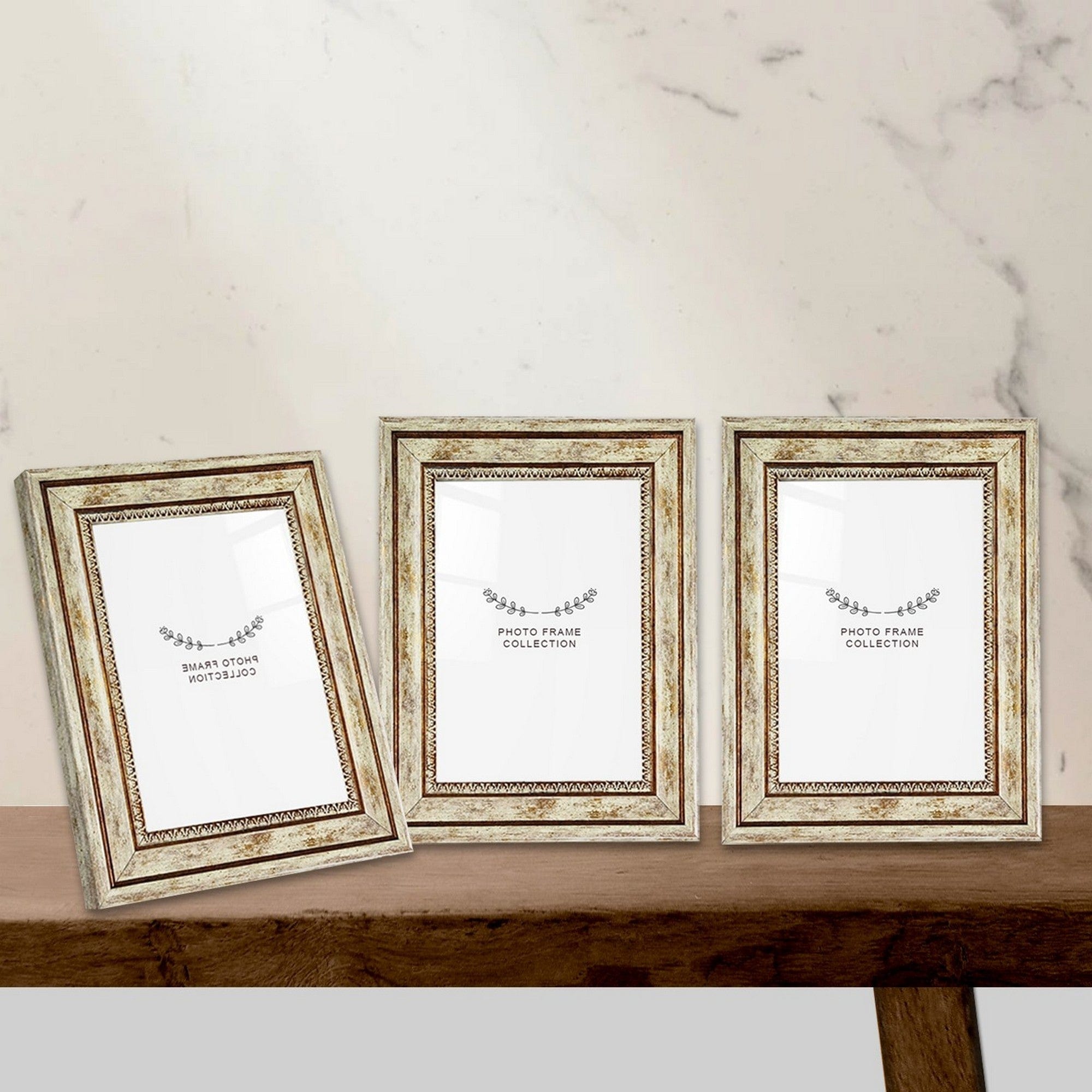 Set 3 rame foto 628DTR1162, bej, plastic, 13x18 cm