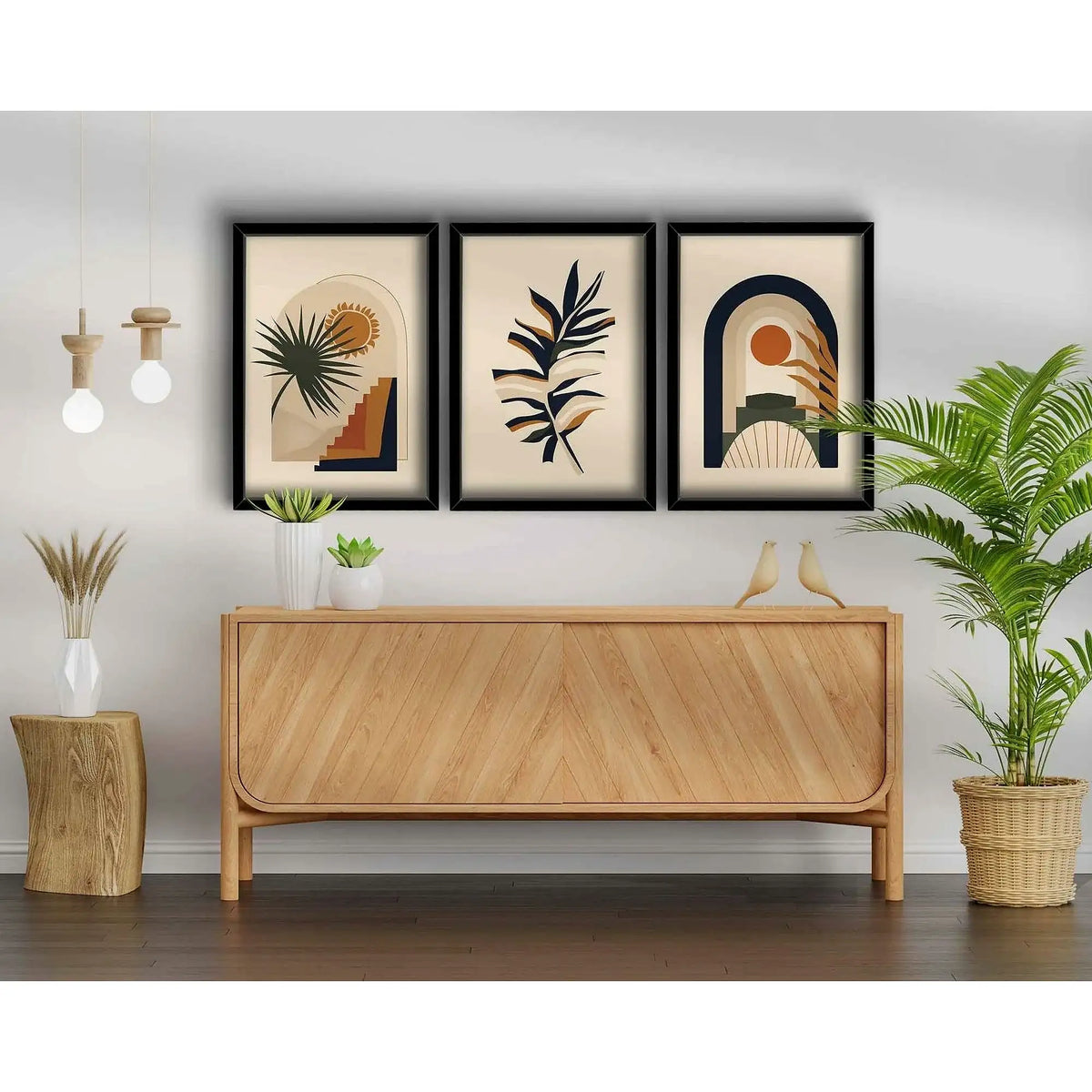 Set 3 tablouri 3P3853NISCT-003, multicolor, MDF, 38x53 cm