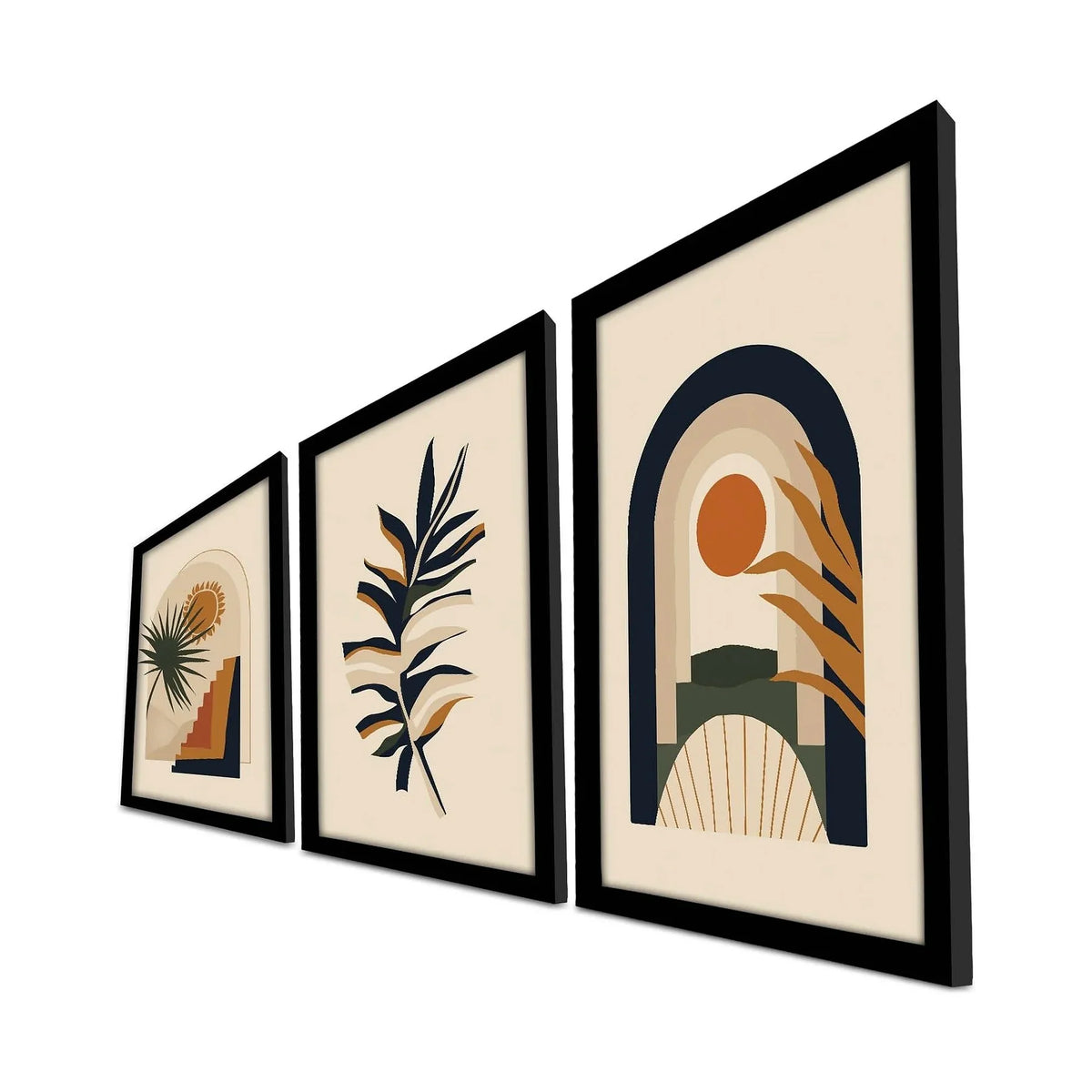 Set 3 tablouri 3P3853NISCT-003, multicolor, MDF, 38x53 cm
