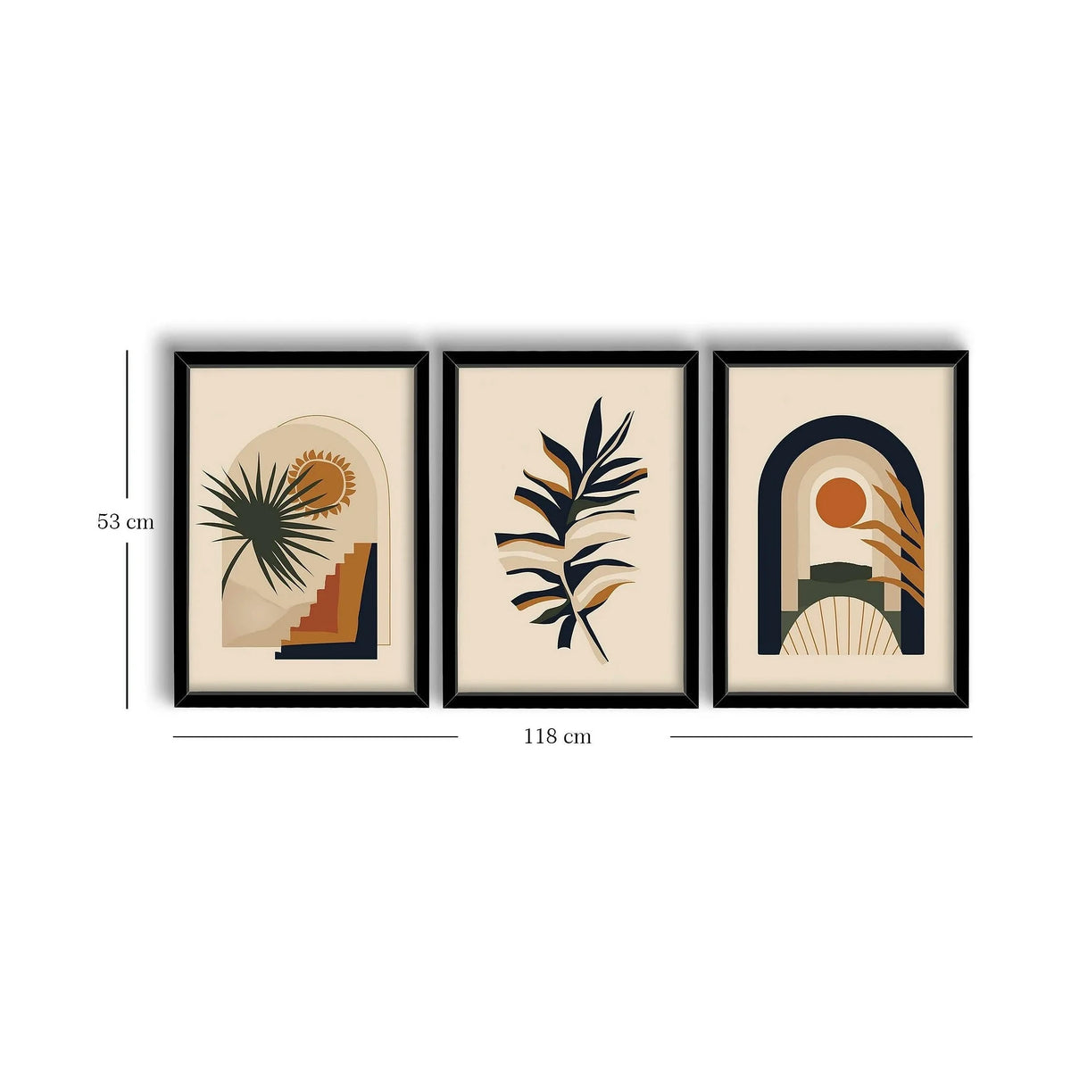 Set 3 tablouri 3P3853NISCT-003, multicolor, MDF, 38x53 cm