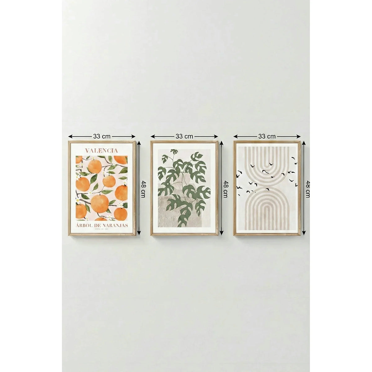 Set 3 tablouri ARTCERCEVE2, multicolor, MDF, 30x40 cm