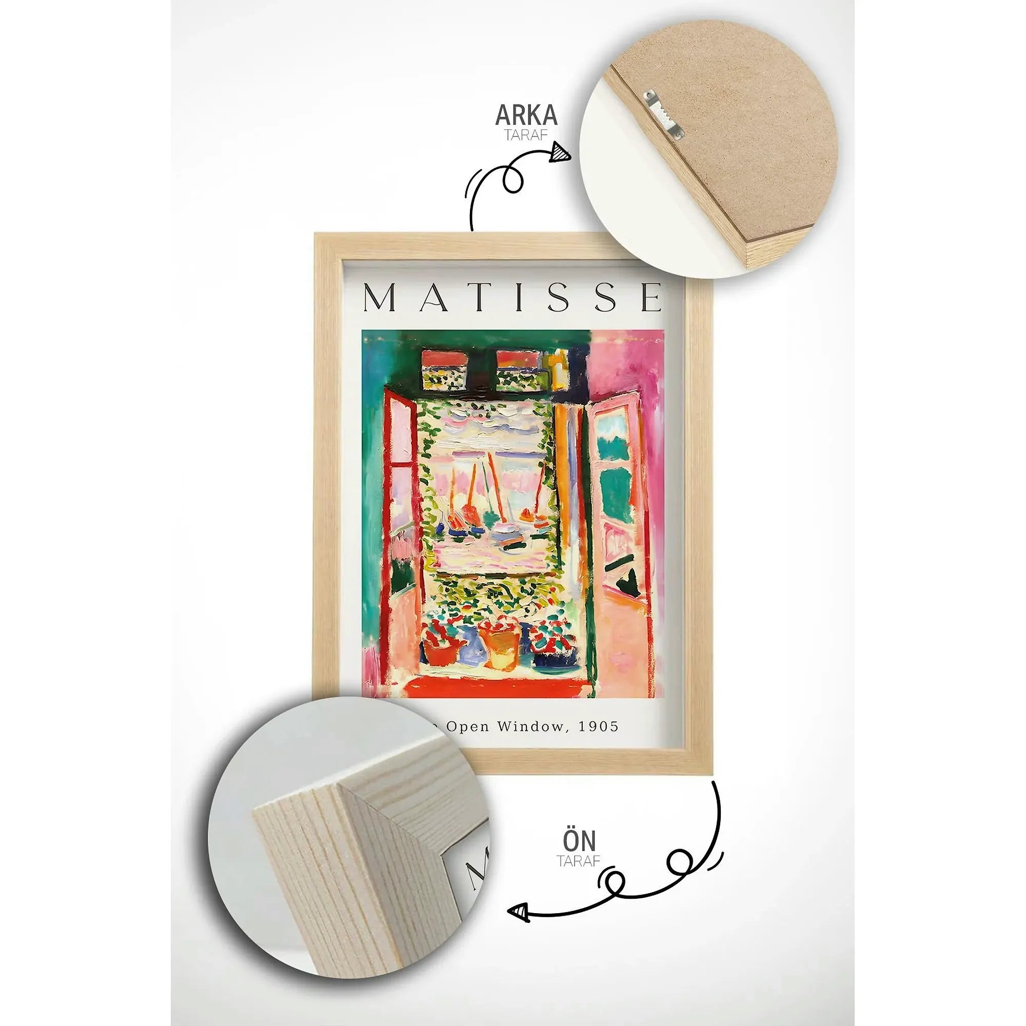 Set 3 tablouri ARTVMODEL1-AHSAP, multicolor, MDF, 33x48 cm