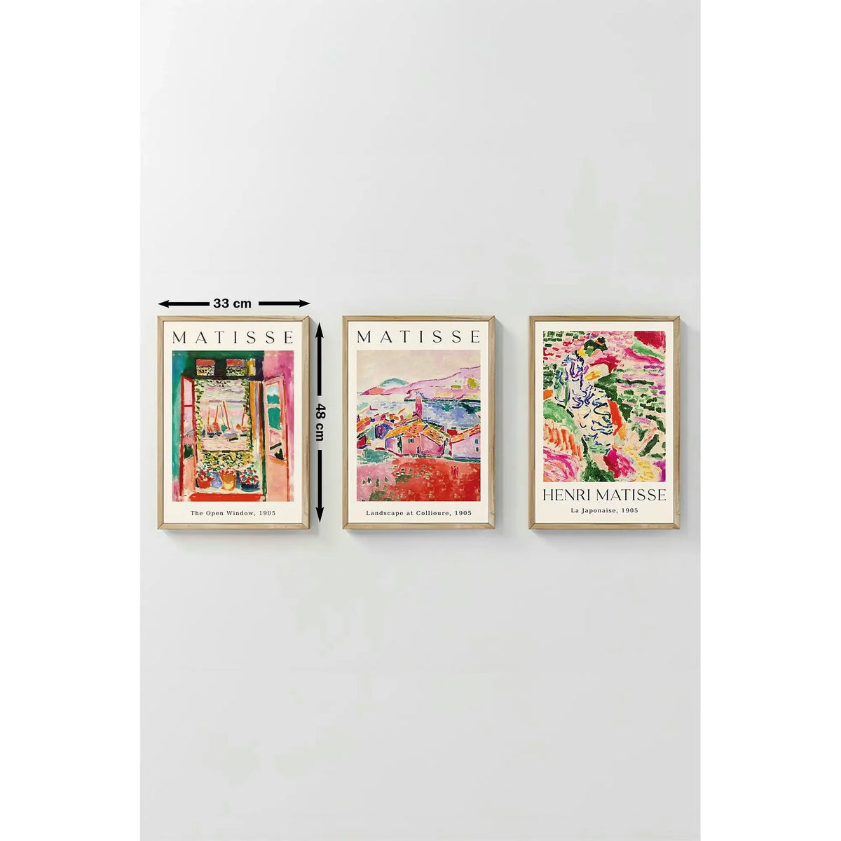 Set 3 tablouri ARTVMODEL1-AHSAP, multicolor, MDF, 33x48 cm