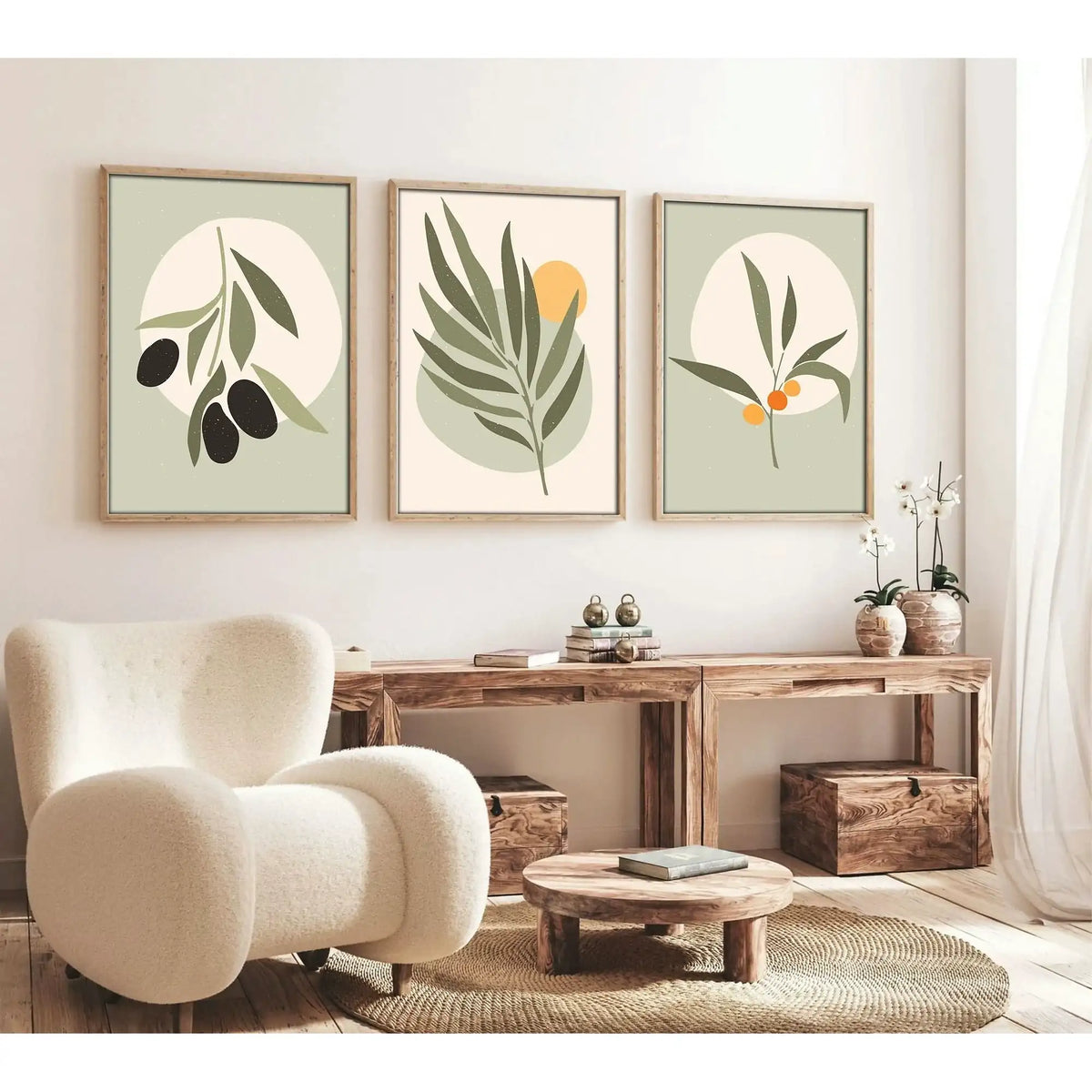 Set 3 tablouri HUHU116, multicolor, MDF, 70x50 cm